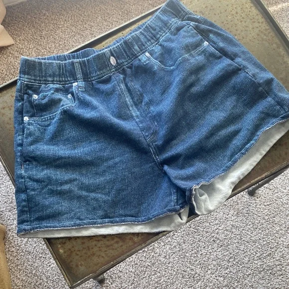 rag & bone Miramar Imitation Denim Print French Terry Shorts w/Side Pockets. Lrg - Picture 1 of 10